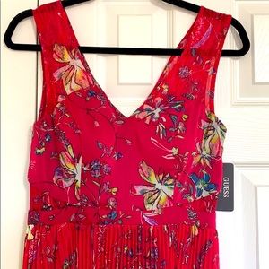 Guess Pleated fit and flare maxi dress